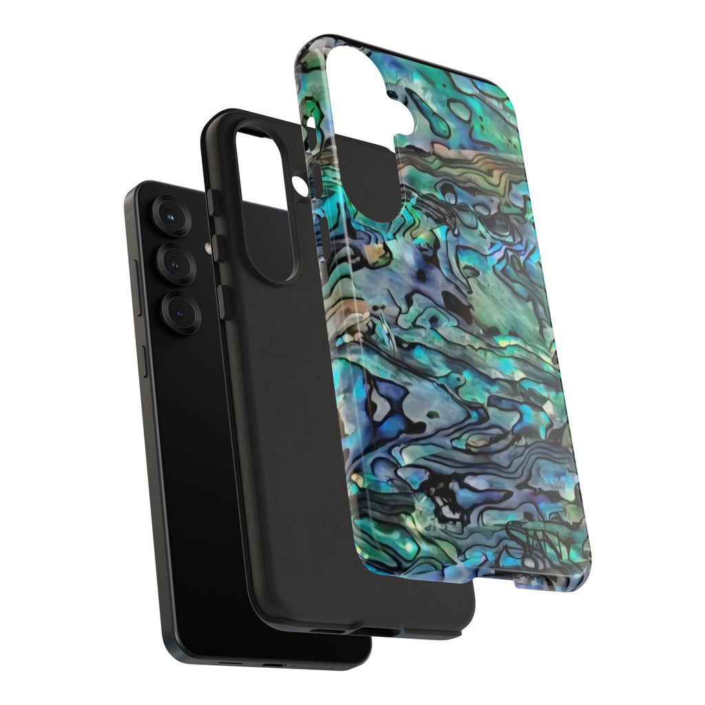 Abalone Shell Pattern Phone Case | Iridescent Ocean Swirl Protective Cover Printify