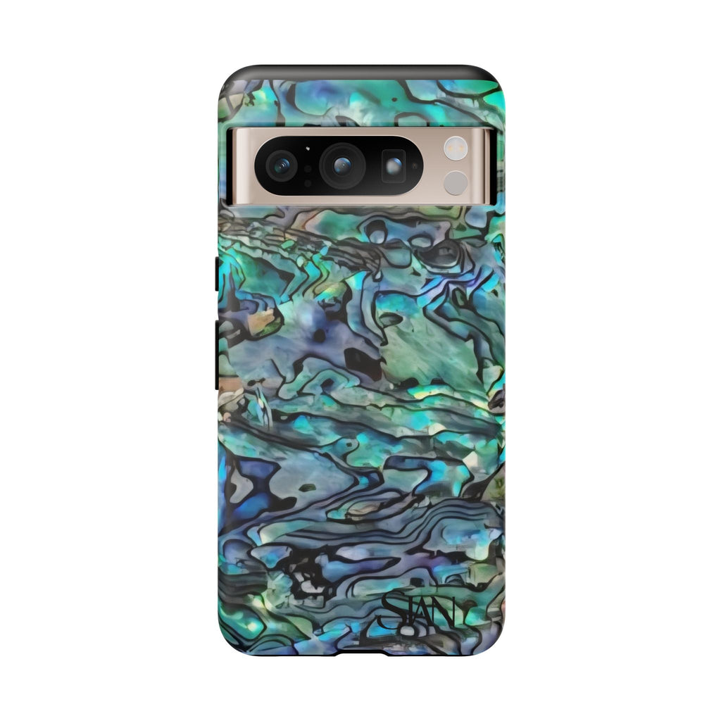 Abalone Shell Pattern Phone Case | Iridescent Ocean Swirl Protective Cover Printify