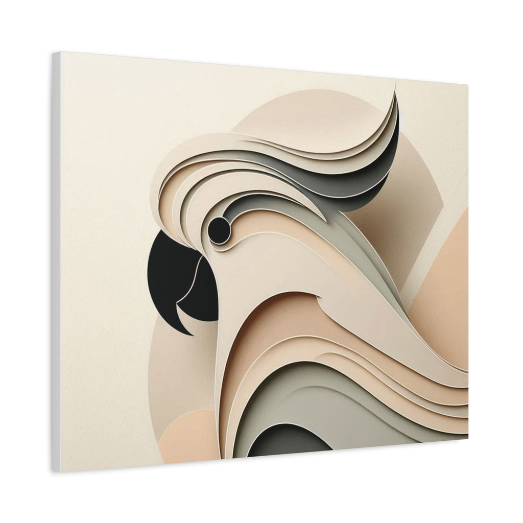 Abstract Paper Cut Cockatoo Matte Canvas Printify