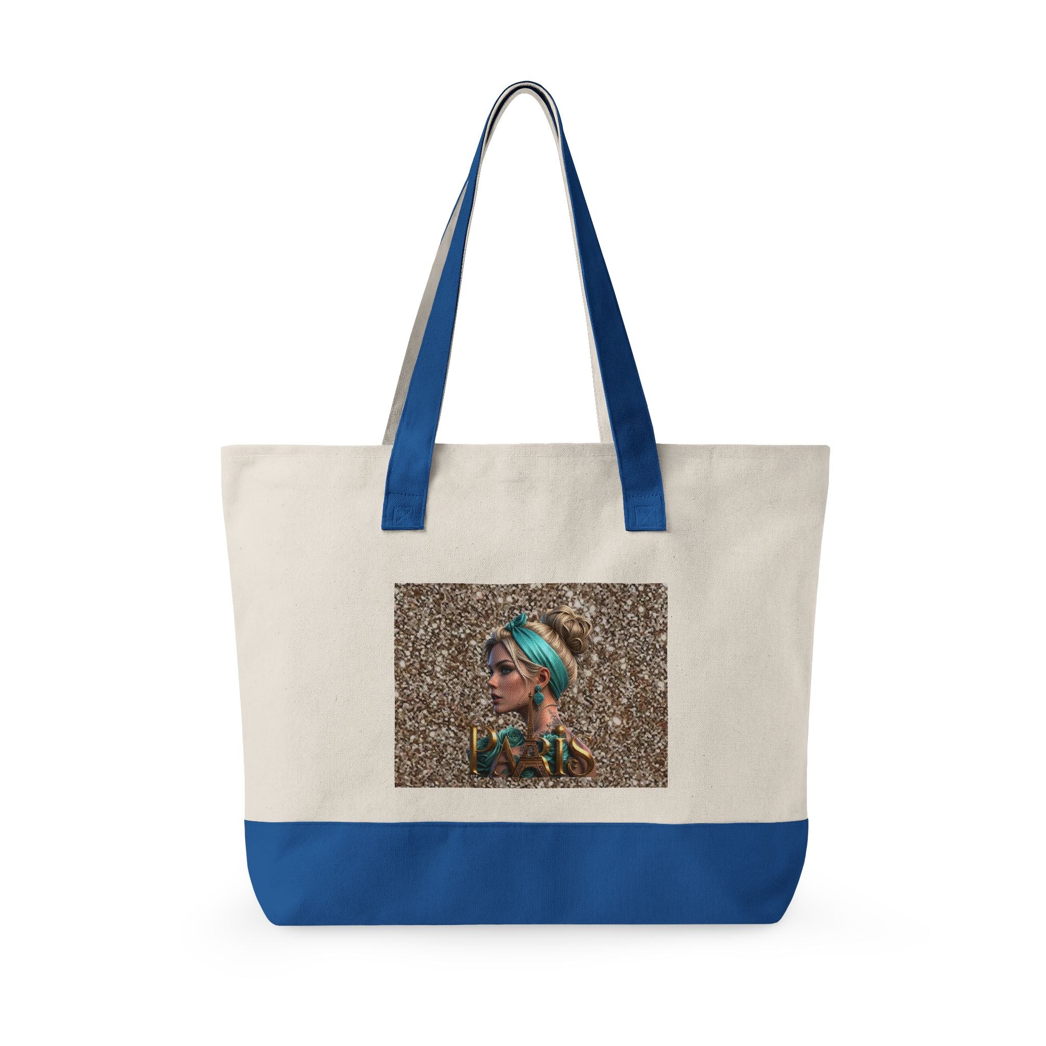 Canvas Tote Bag — Boho Woman Portrait on Glitter Background Printify