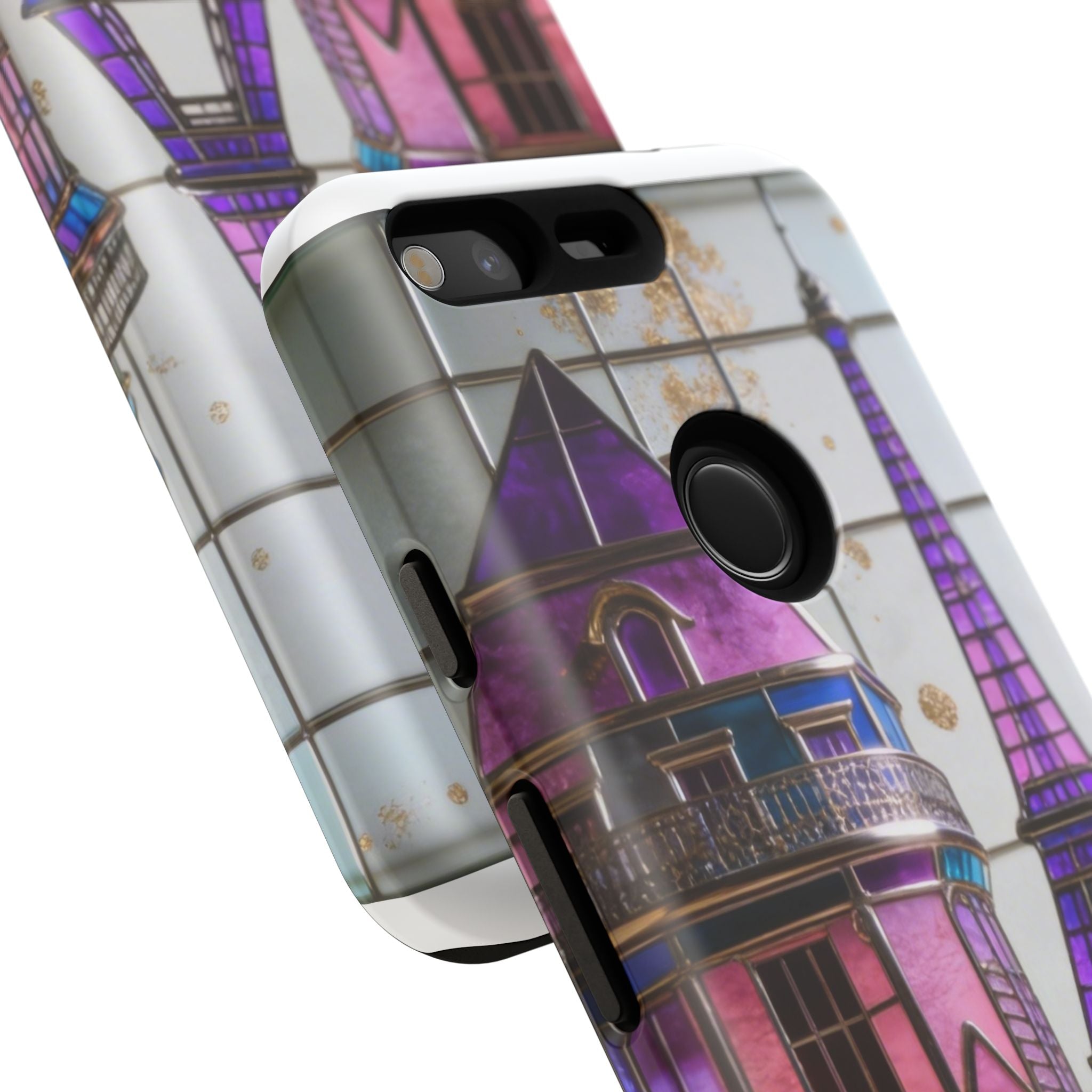 Parisian Eiffel Tower Tough Phone Case — Purple Vintage Cityscape Printify