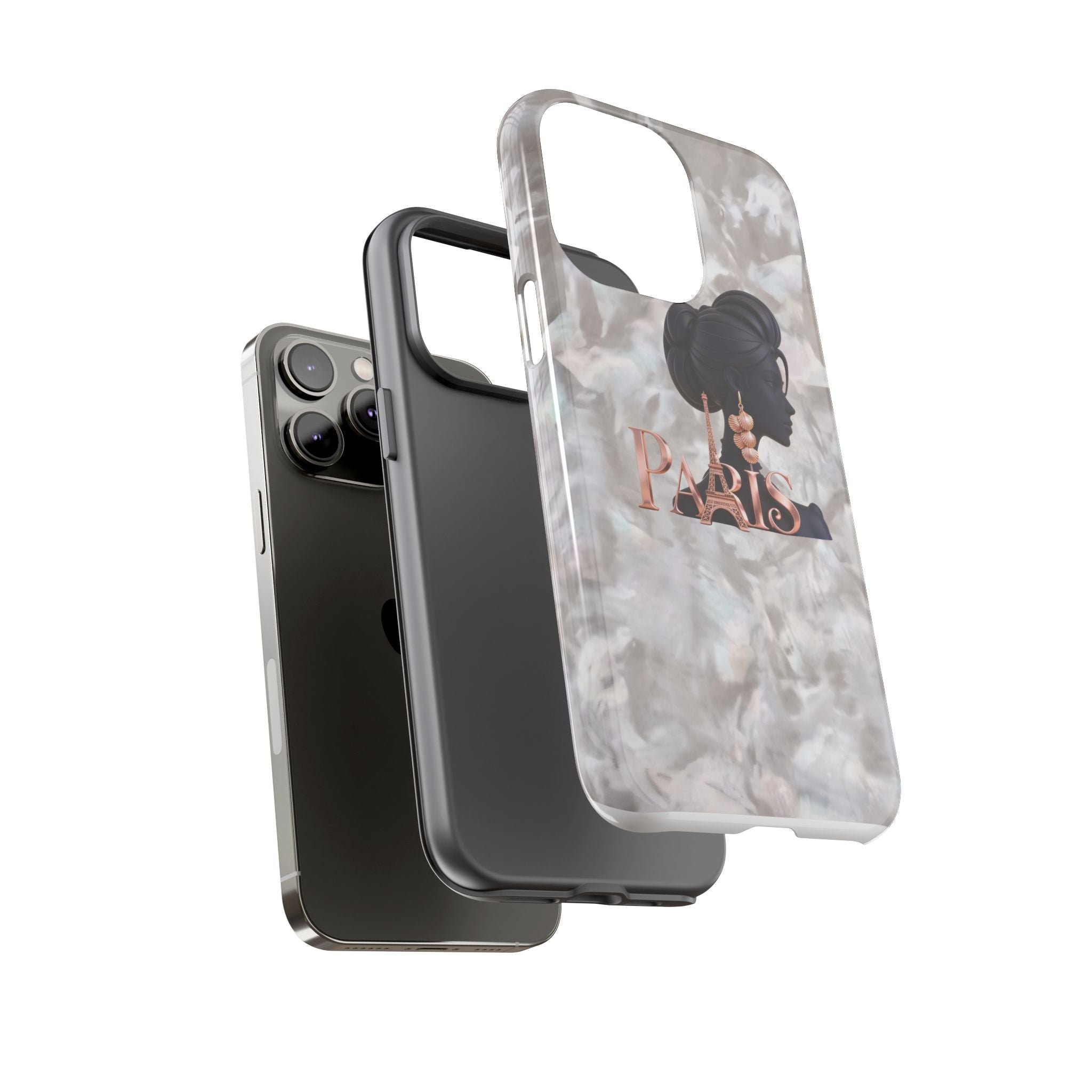 Paris Silhouette Pearl Phone Case — Tough Protective Smartphone Cover Printify