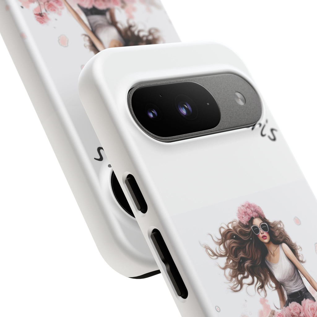 Paris Rose Bicycle woman phone case | Floral iPhone case Printify