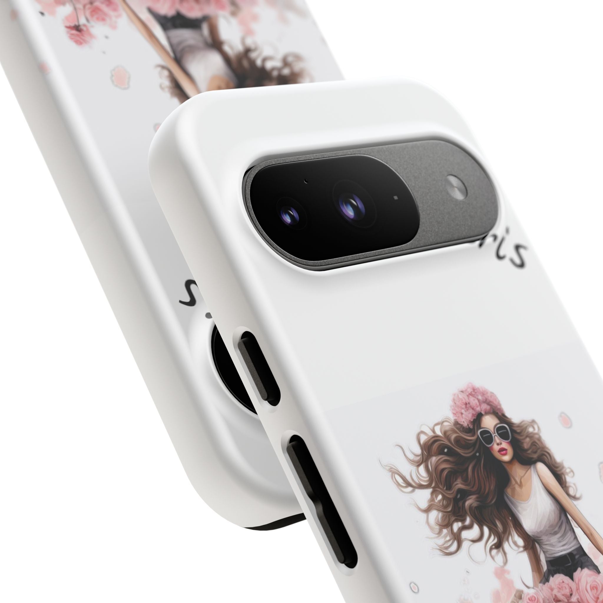 Paris Rose Bicycle woman phone case | Floral iPhone case Printify