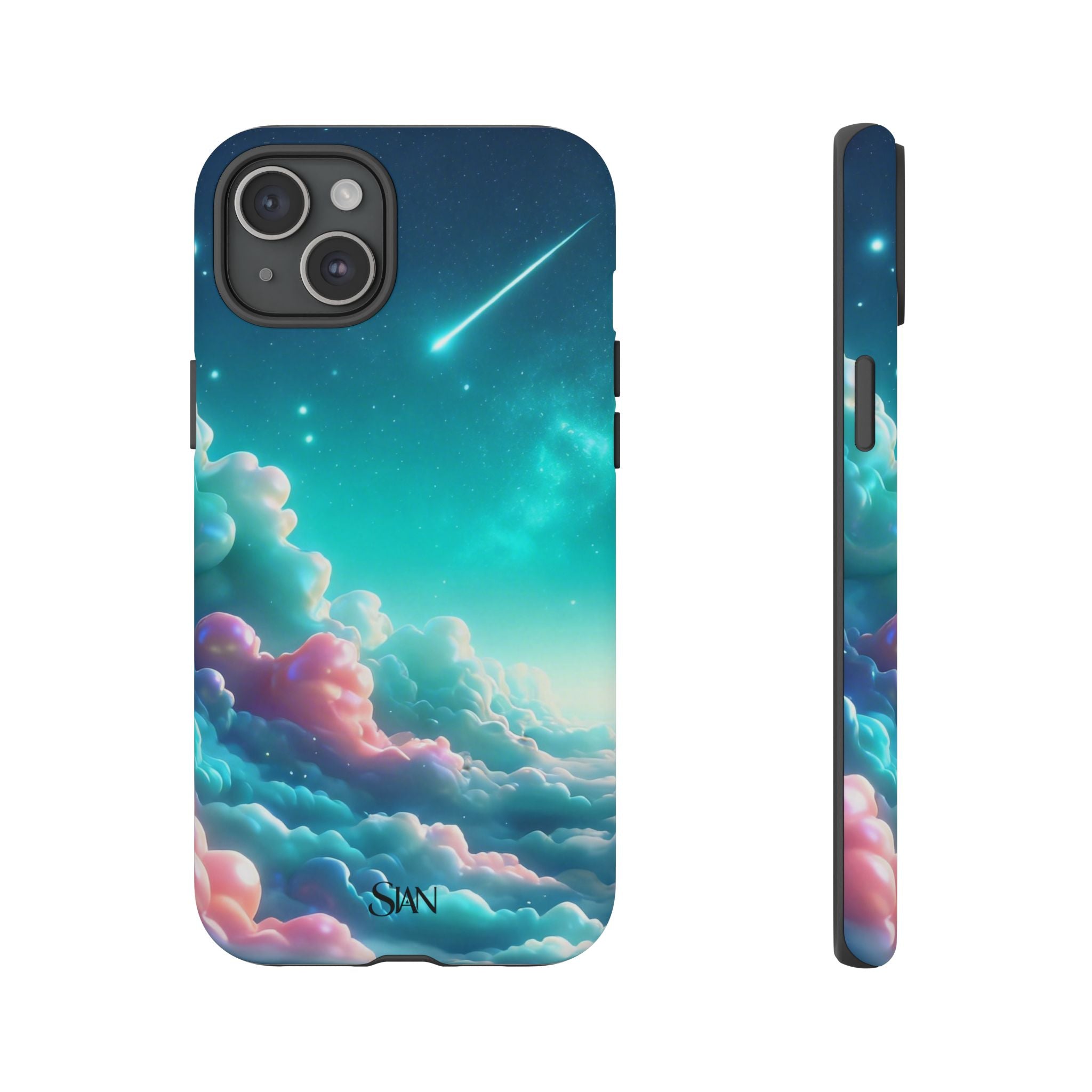 Dreamy Pastel Clouds with Shooting Star phone case Printify