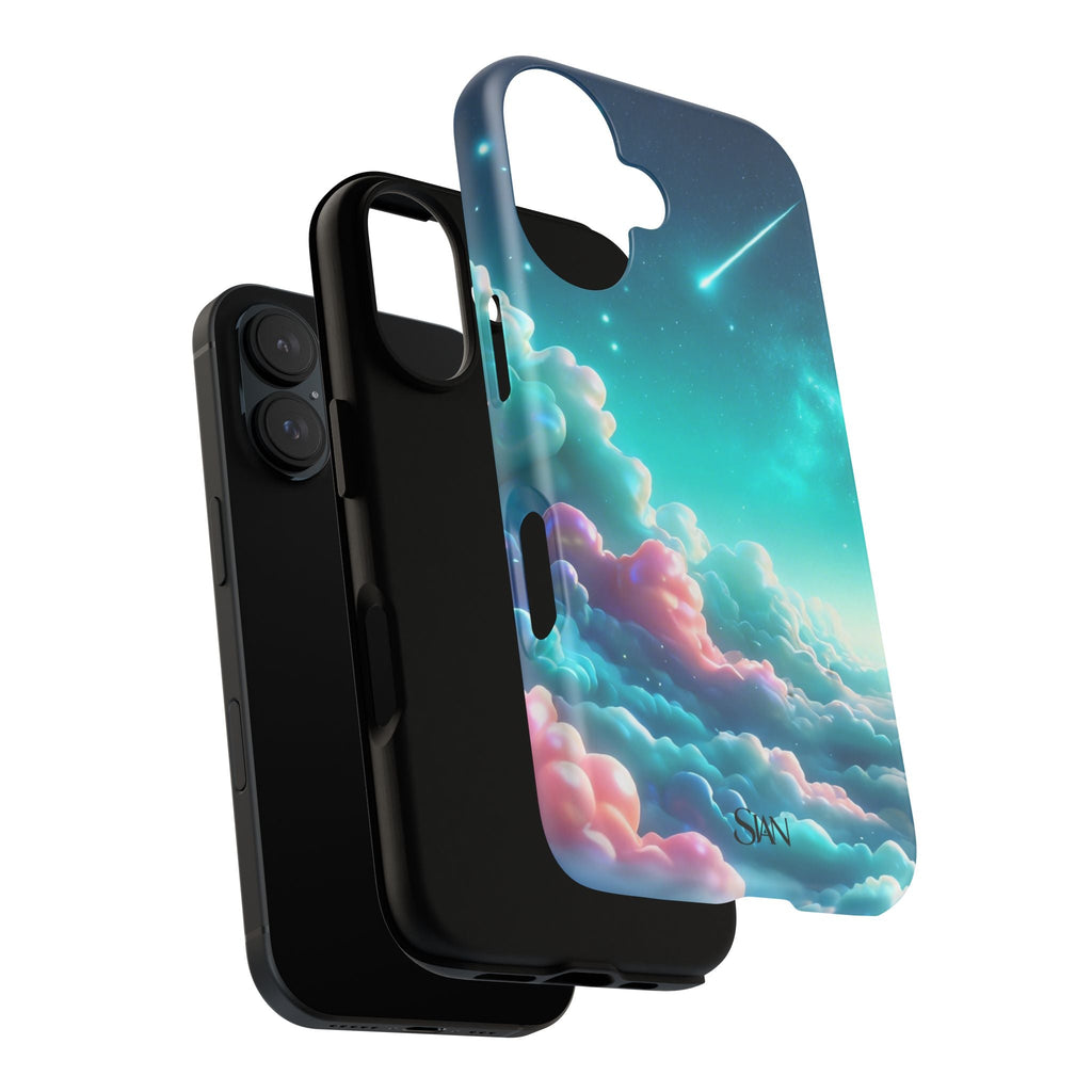 Dreamy Pastel Clouds with Shooting Star phone case Printify