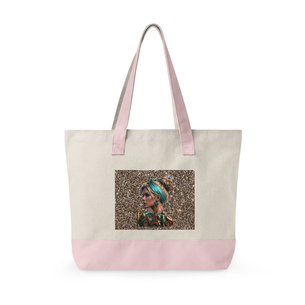 Canvas Tote Bag — Boho Woman Portrait on Glitter Background Printify