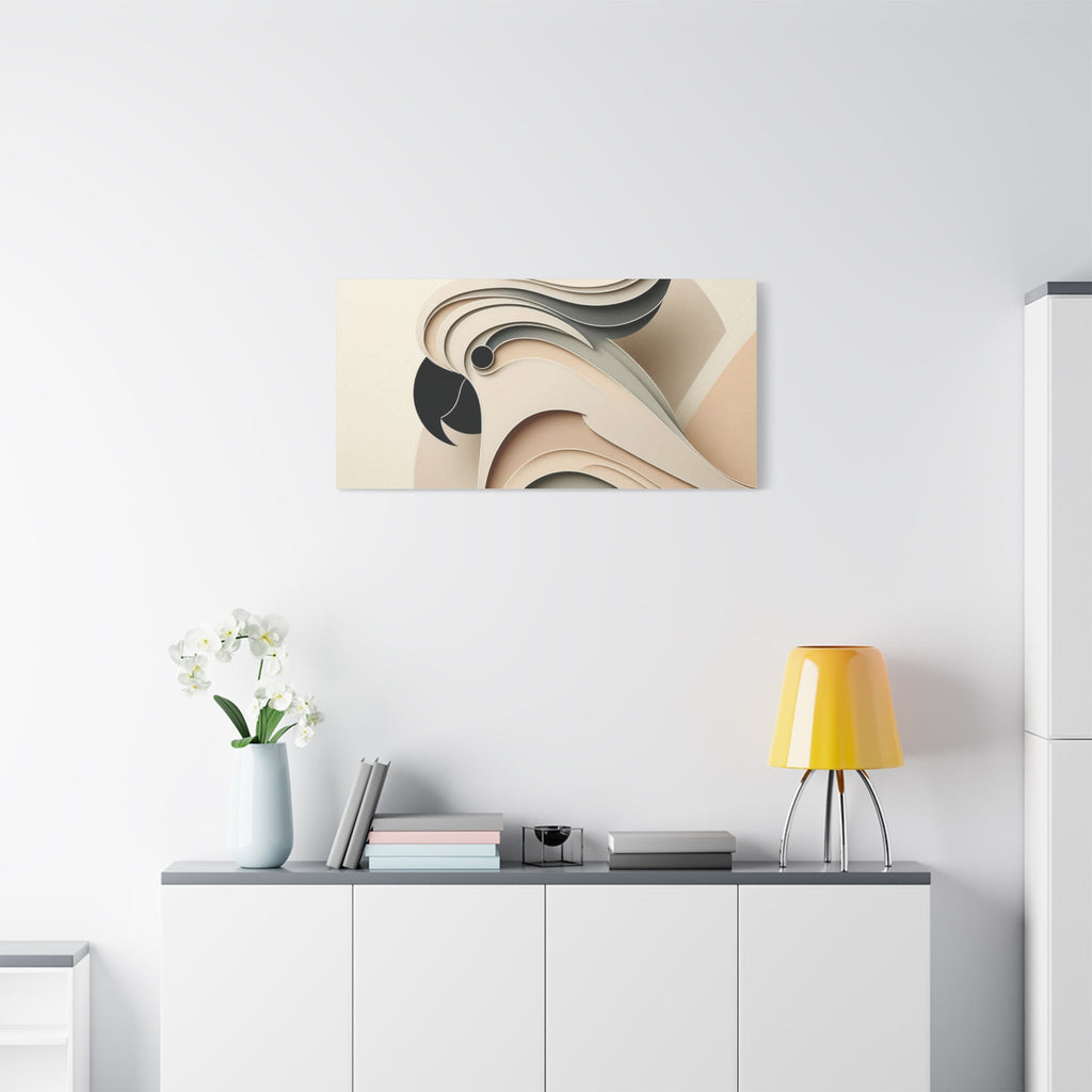 Abstract Paper Cut Cockatoo Matte Canvas Printify