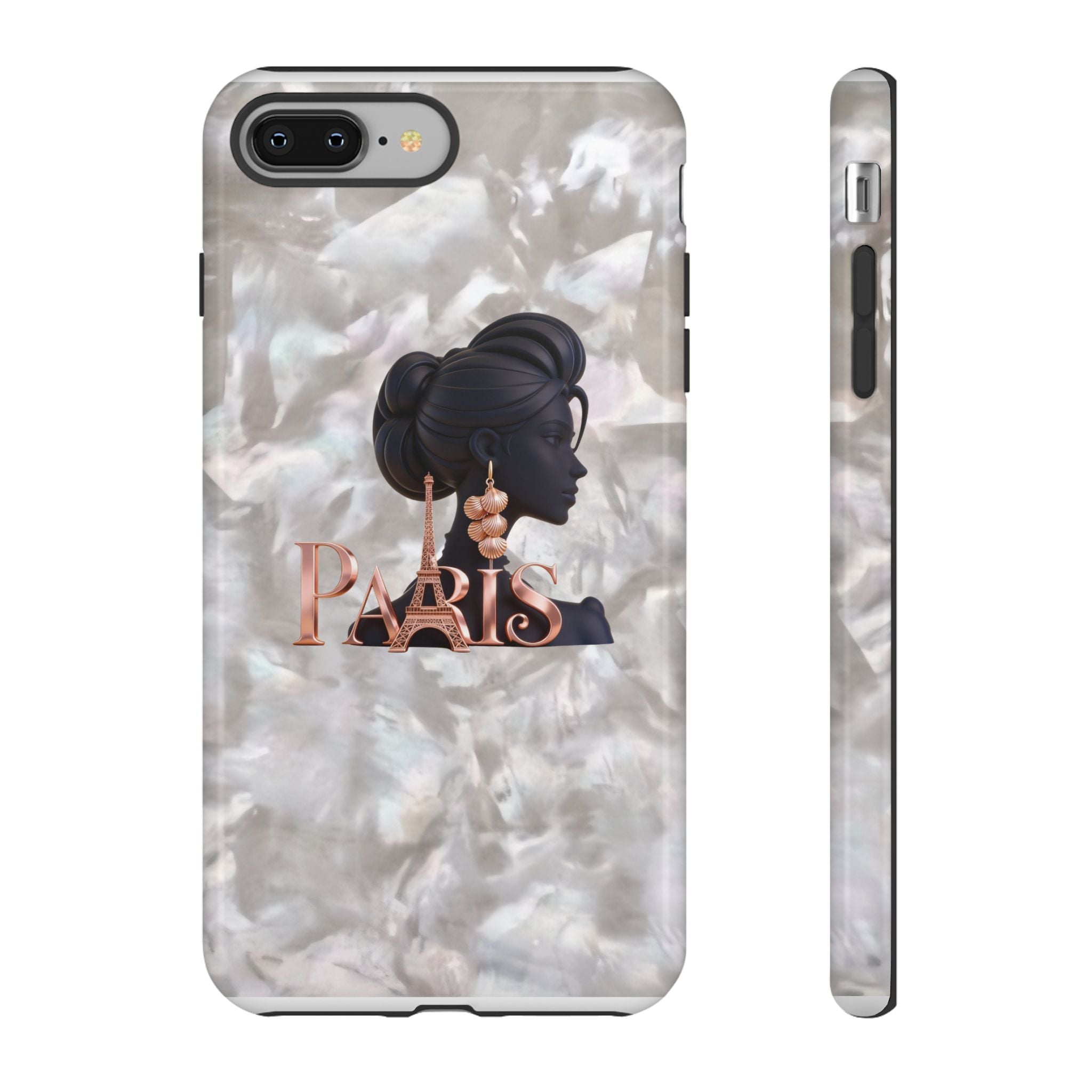 Paris Silhouette Pearl Phone Case — Tough Protective Smartphone Cover Printify
