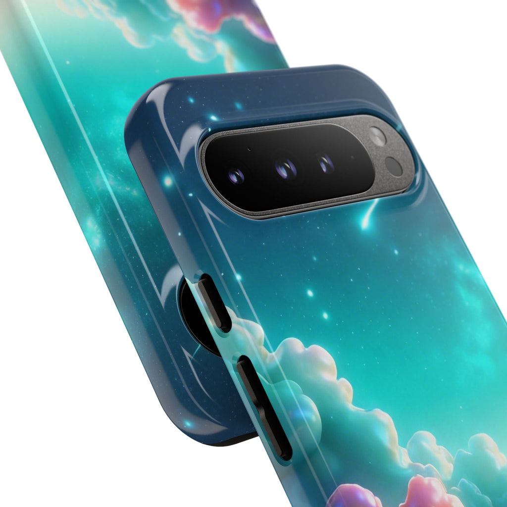 Dreamy Pastel Clouds with Shooting Star phone case Printify