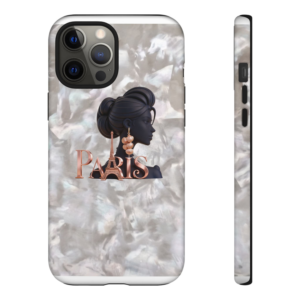 Paris Silhouette Pearl Phone Case — Tough Protective Smartphone Cover Printify