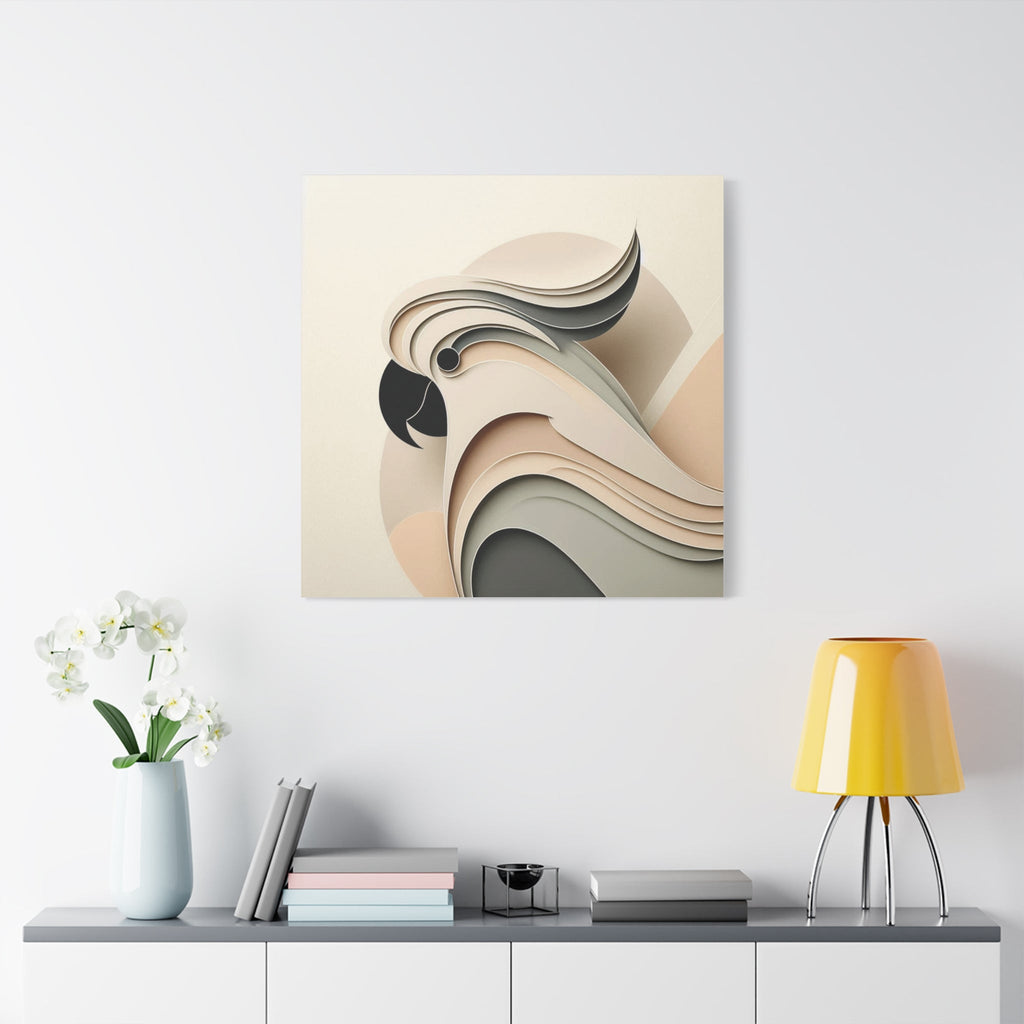 Abstract Paper Cut Cockatoo Matte Canvas Printify