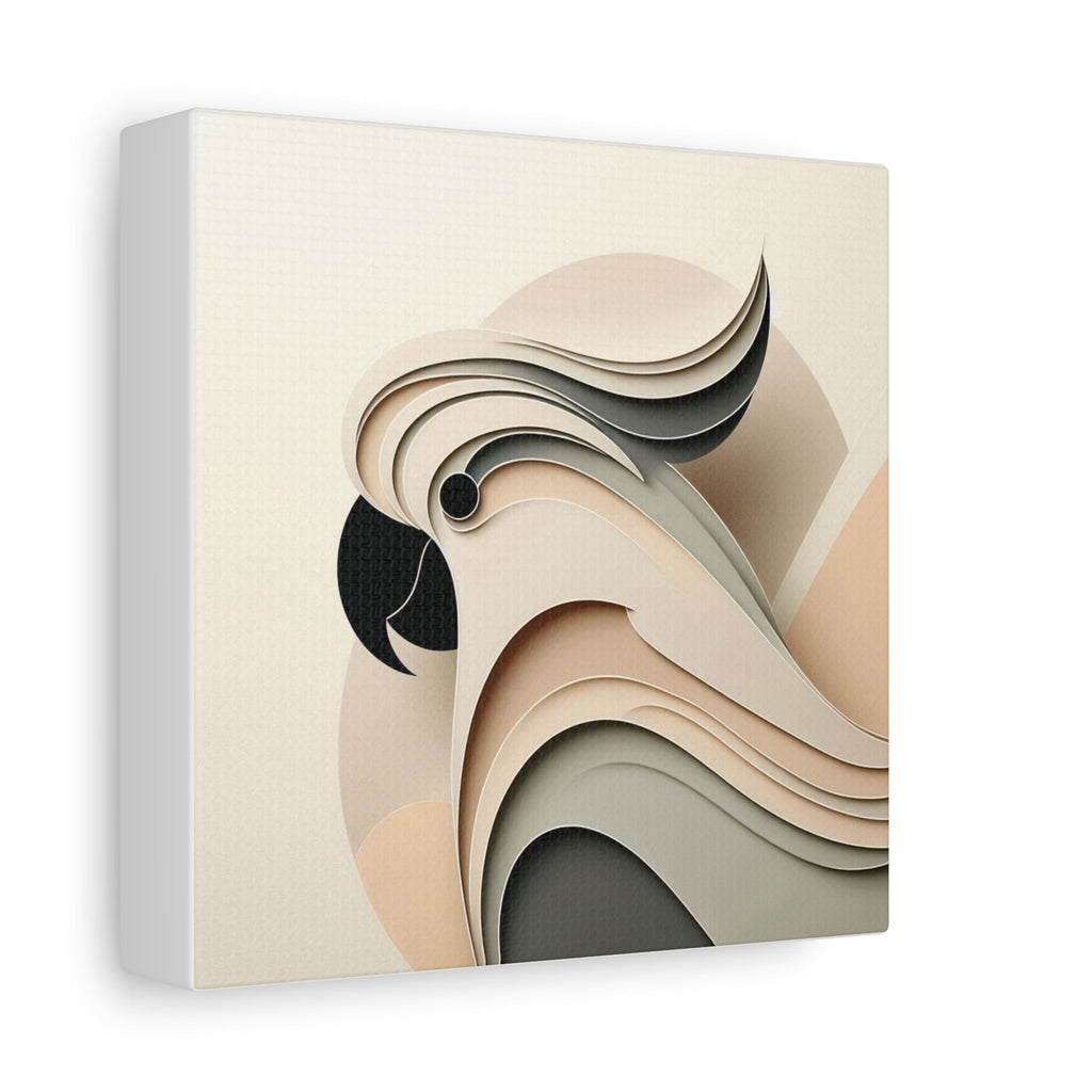Abstract Paper Cut Cockatoo Matte Canvas Printify