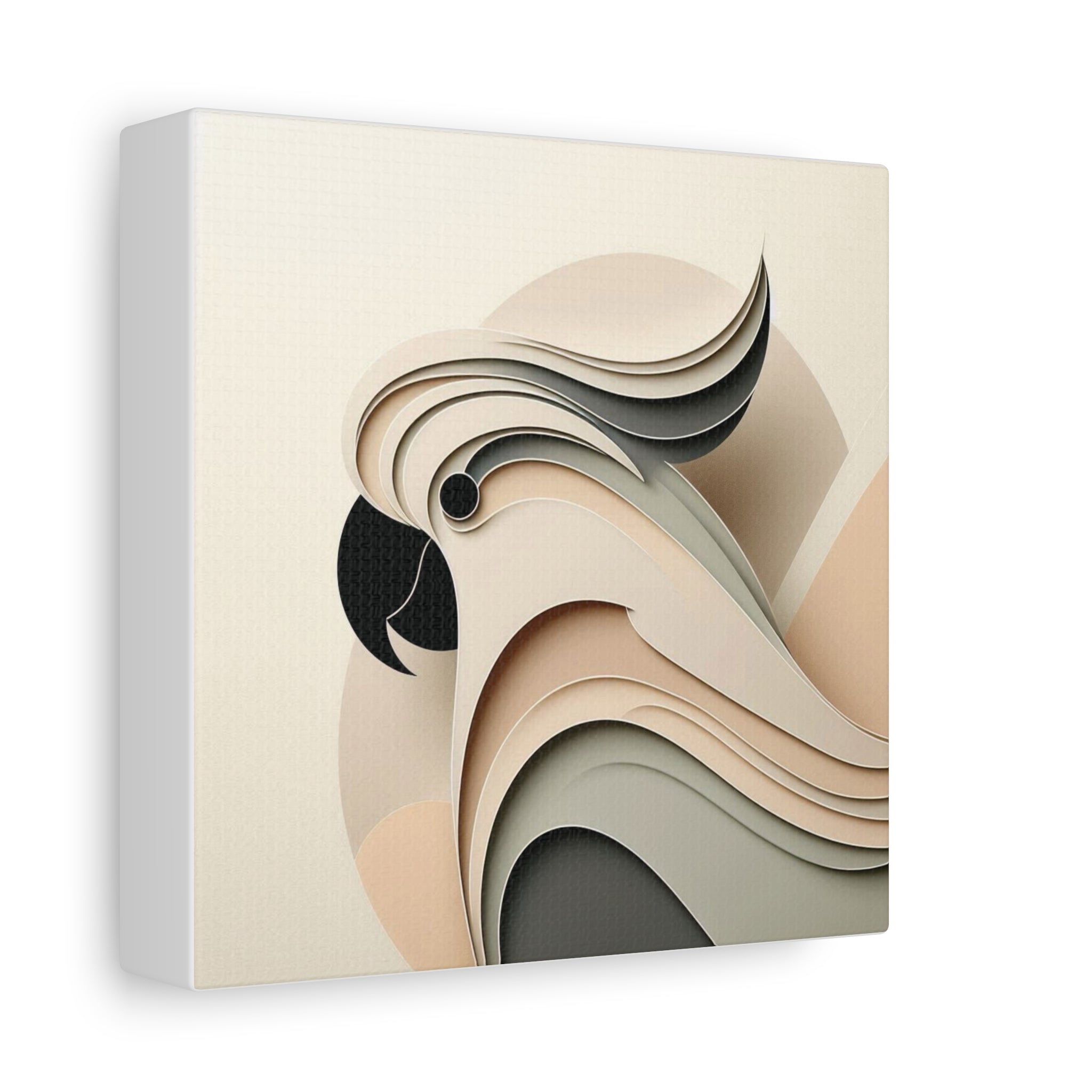 Abstract Paper Cut Cockatoo Matte Canvas Printify