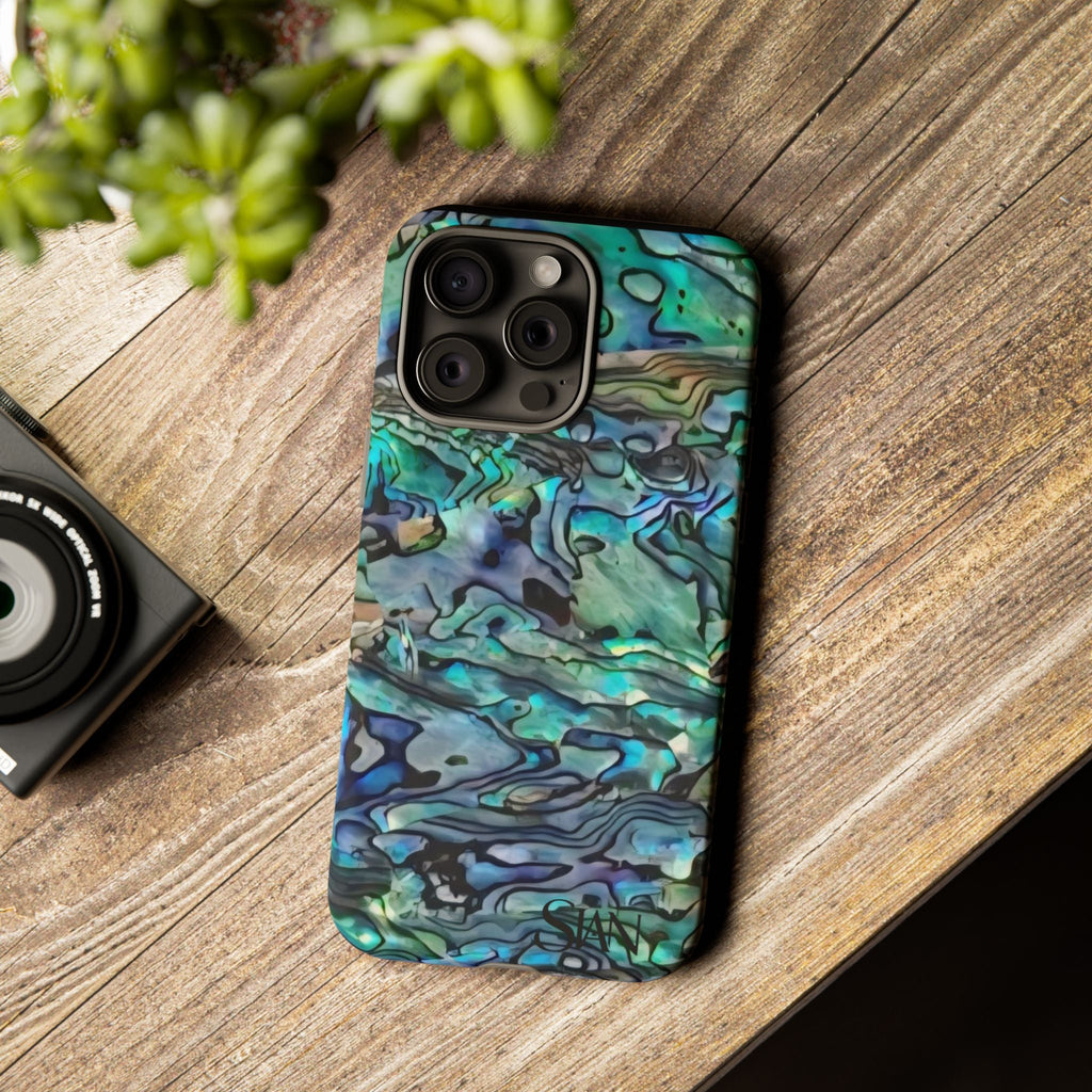 Abalone Shell Pattern Phone Case | Iridescent Ocean Swirl Protective Cover Printify
