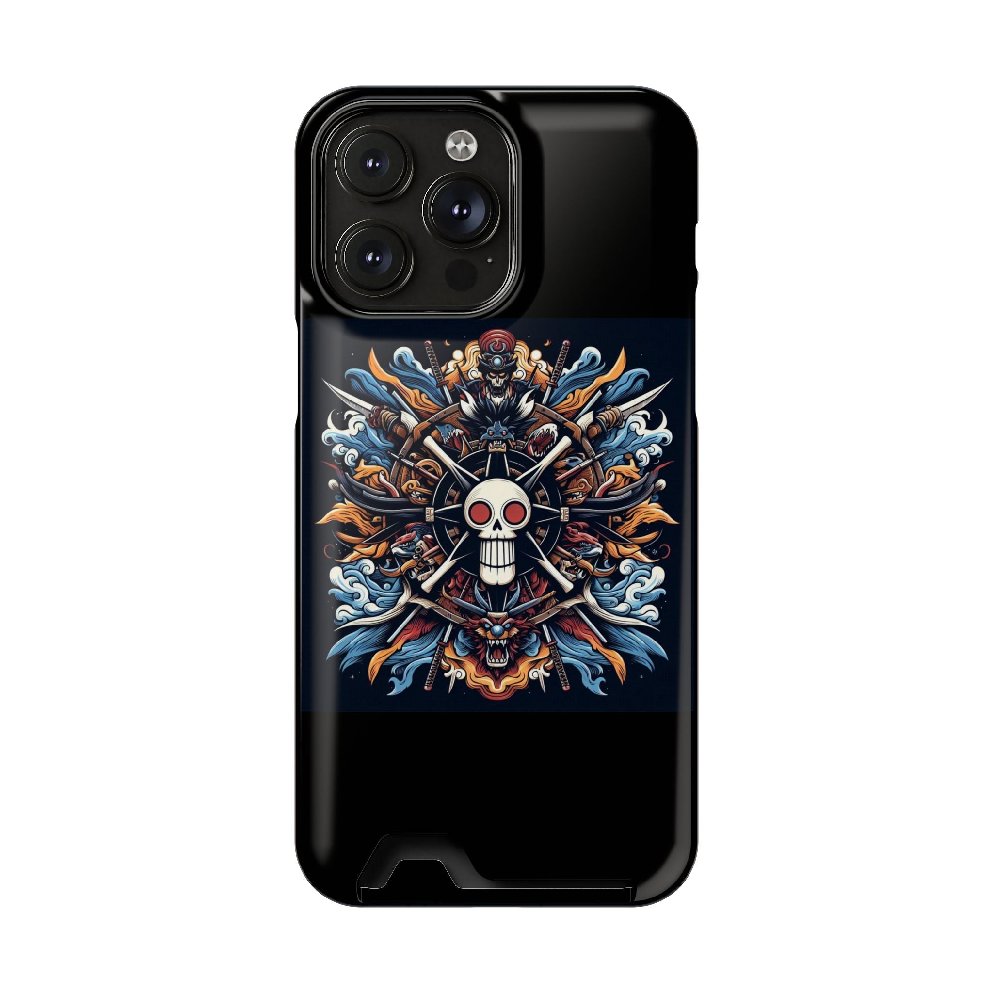 One Piece Phone Case with Card Holder | Anime Straw Hat Crew Design Printify