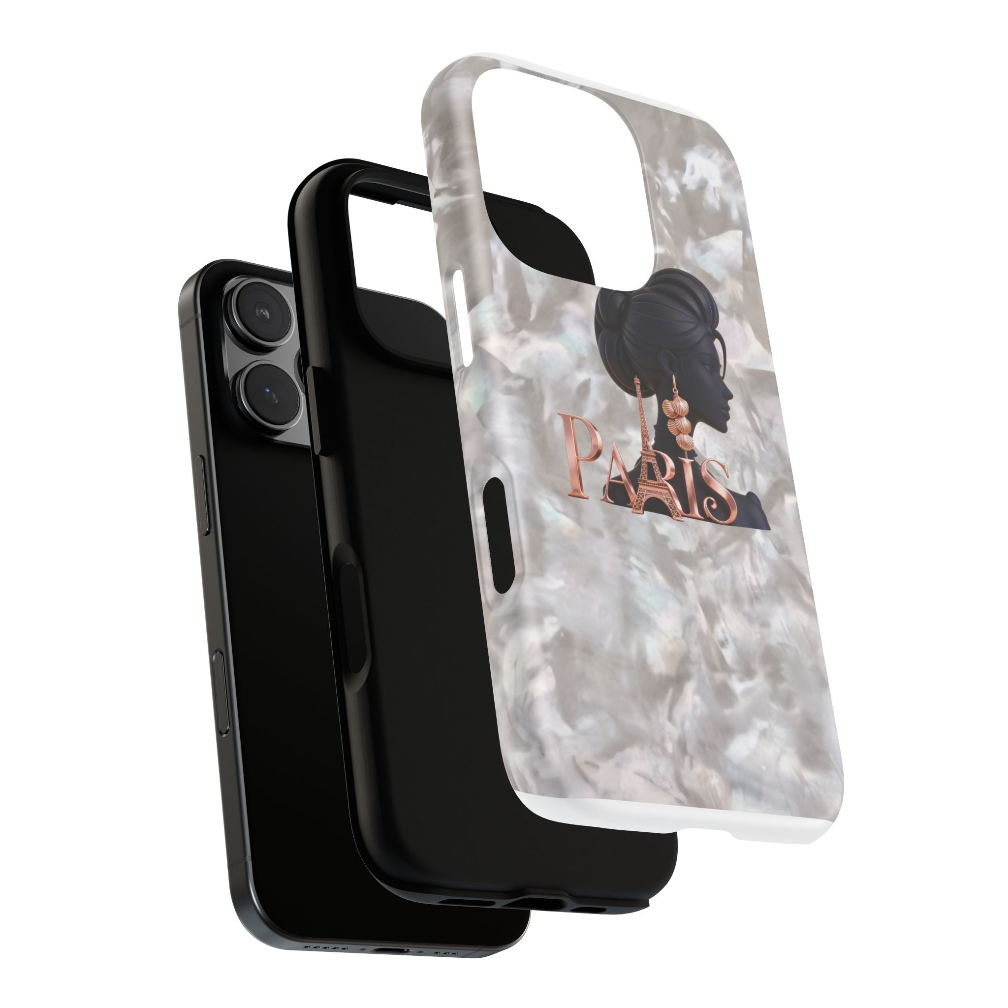 Paris Silhouette Pearl Phone Case — Tough Protective Smartphone Cover Printify