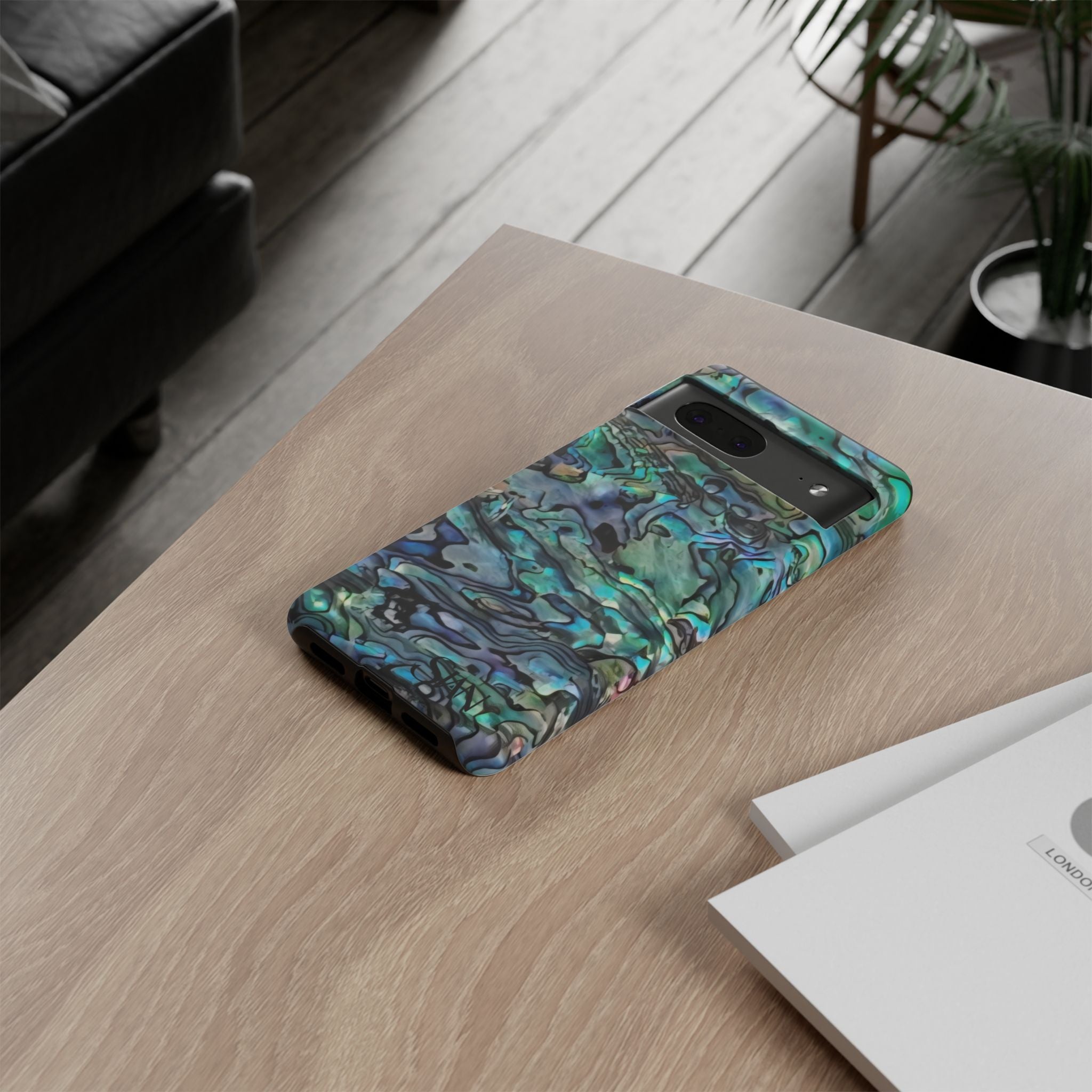 Abalone Shell Pattern Phone Case | Iridescent Ocean Swirl Protective Cover Printify