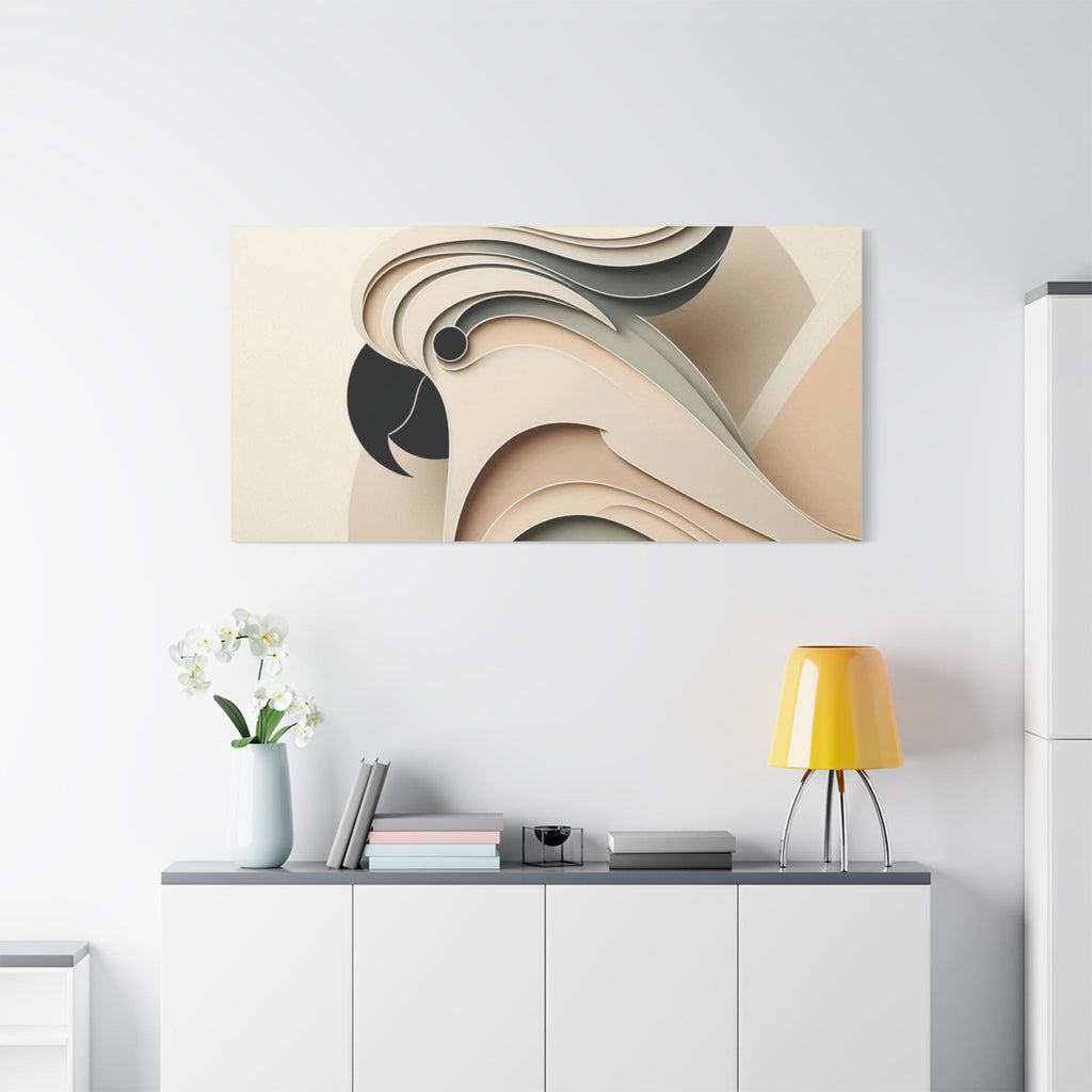 Abstract Paper Cut Cockatoo Matte Canvas Printify