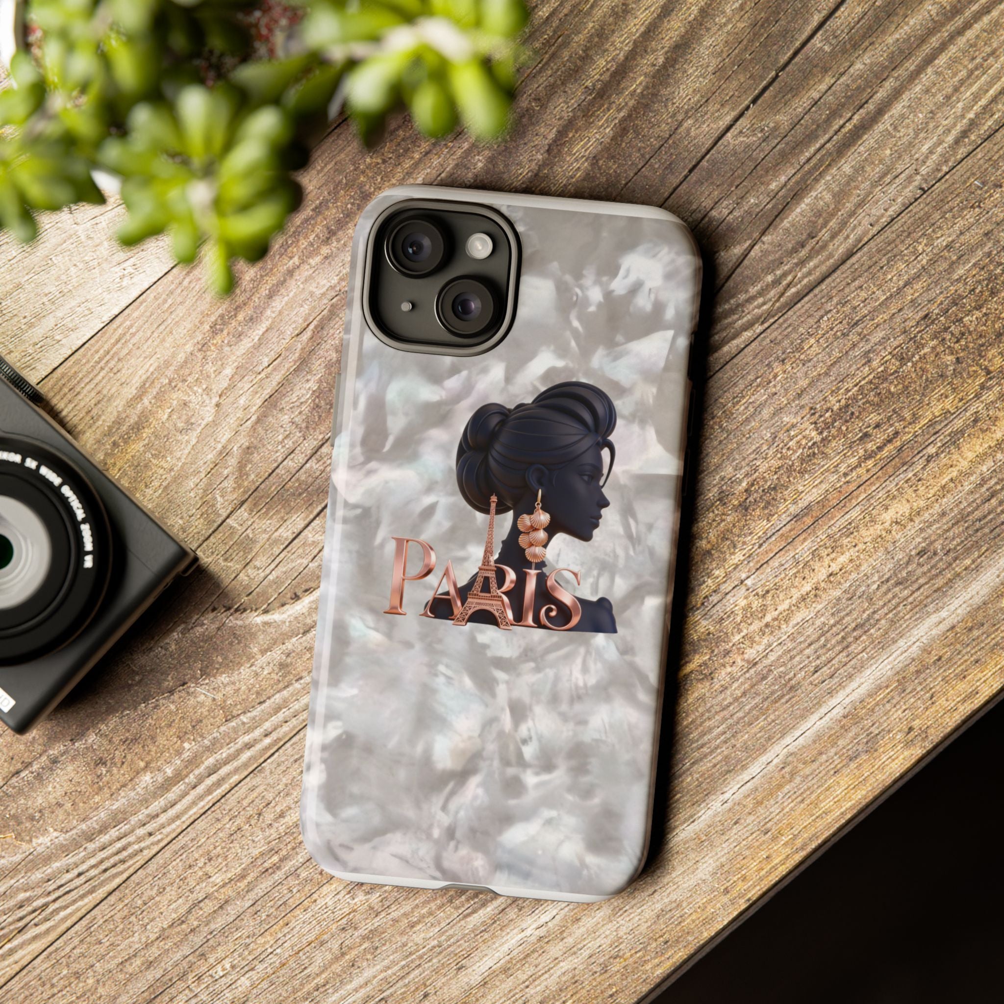 Paris Silhouette Pearl Phone Case — Tough Protective Smartphone Cover Printify