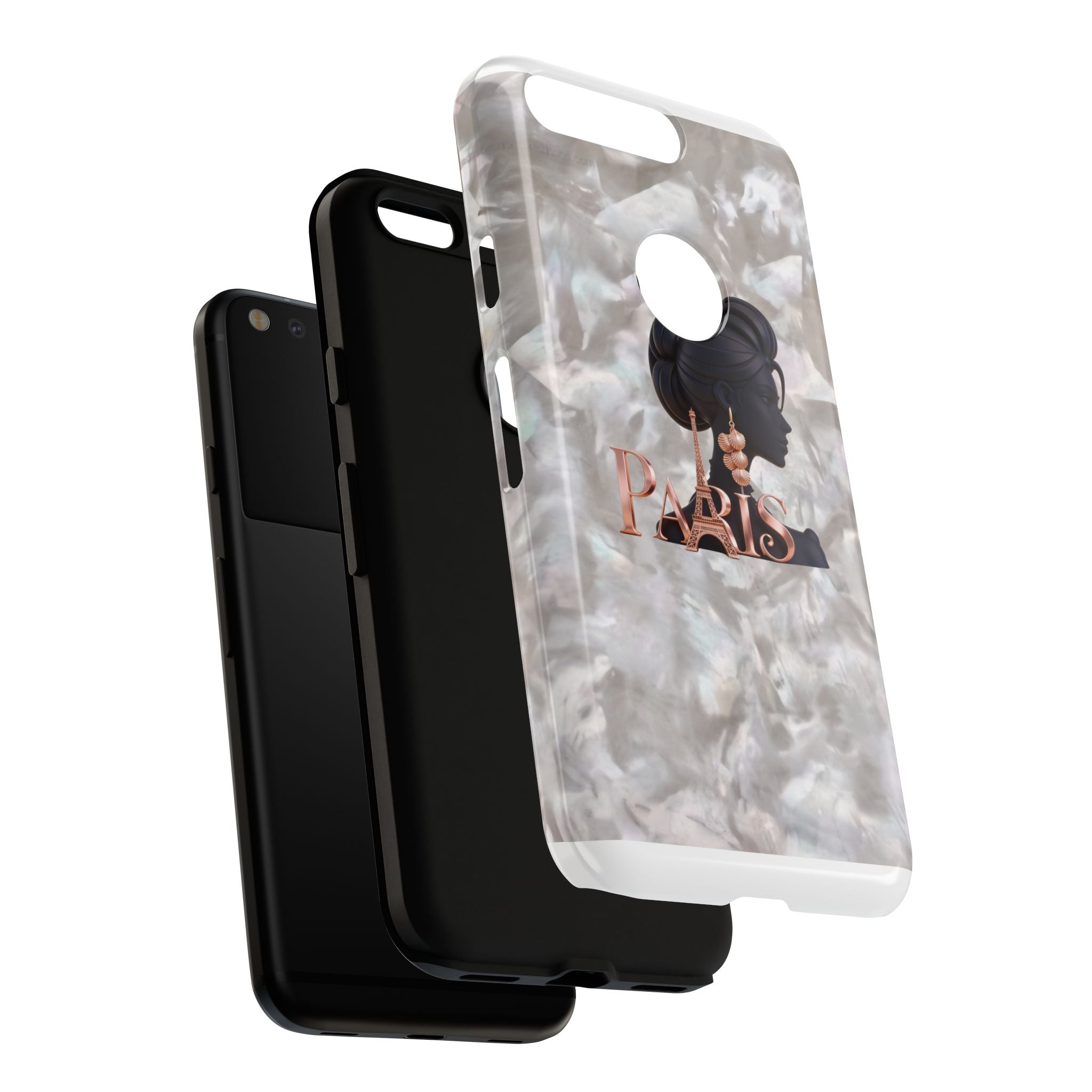 Paris Silhouette Pearl Phone Case — Tough Protective Smartphone Cover Printify