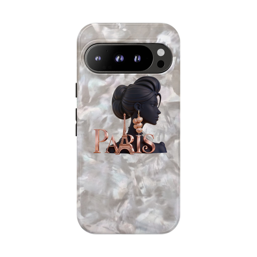 Paris Silhouette Pearl Phone Case — Tough Protective Smartphone Cover Printify