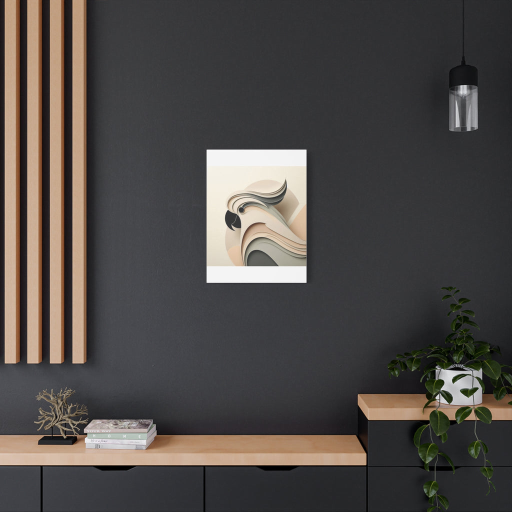 Abstract Paper Cut Cockatoo Matte Canvas Printify