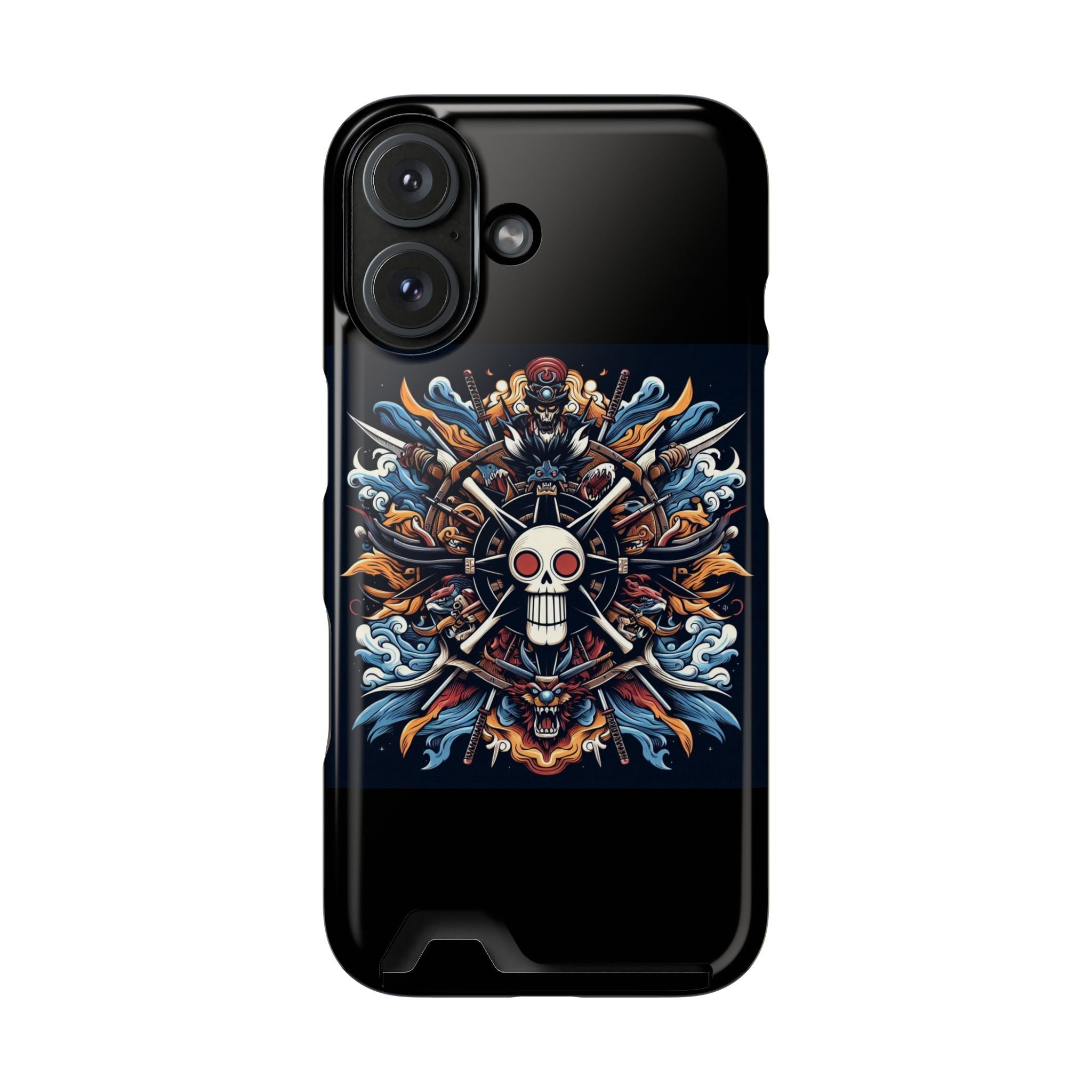 One Piece Phone Case with Card Holder | Anime Straw Hat Crew Design Printify