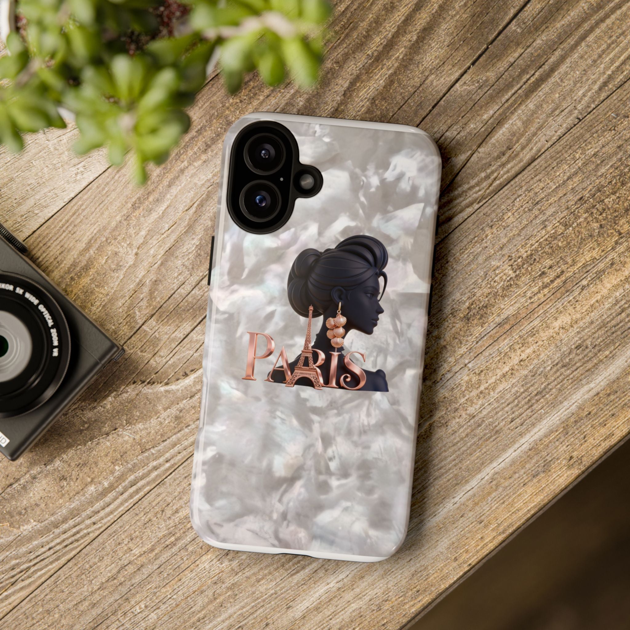 Paris Silhouette Pearl Phone Case — Tough Protective Smartphone Cover Printify