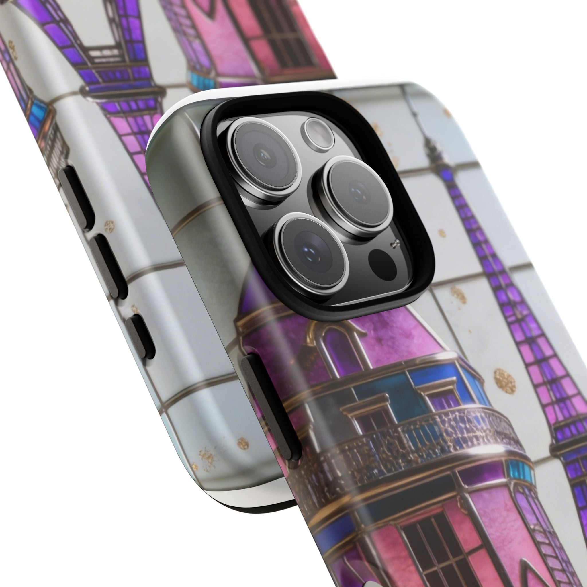 Parisian Eiffel Tower Tough Phone Case — Purple Vintage Cityscape Printify