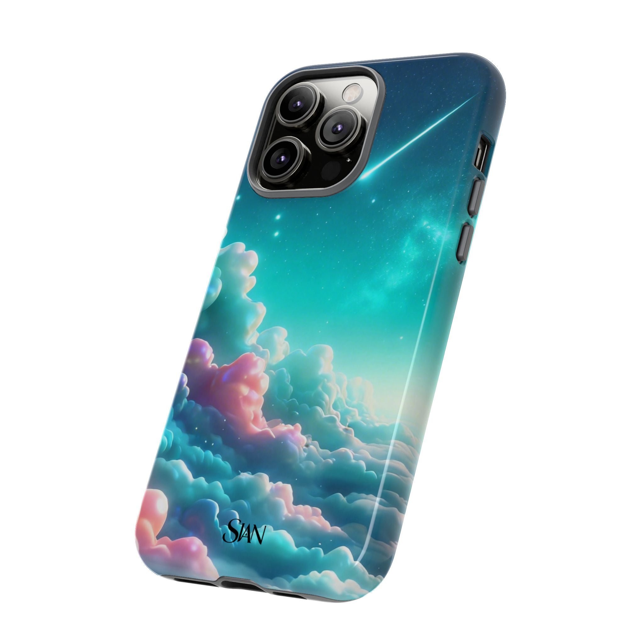 Dreamy Pastel Clouds with Shooting Star phone case Printify