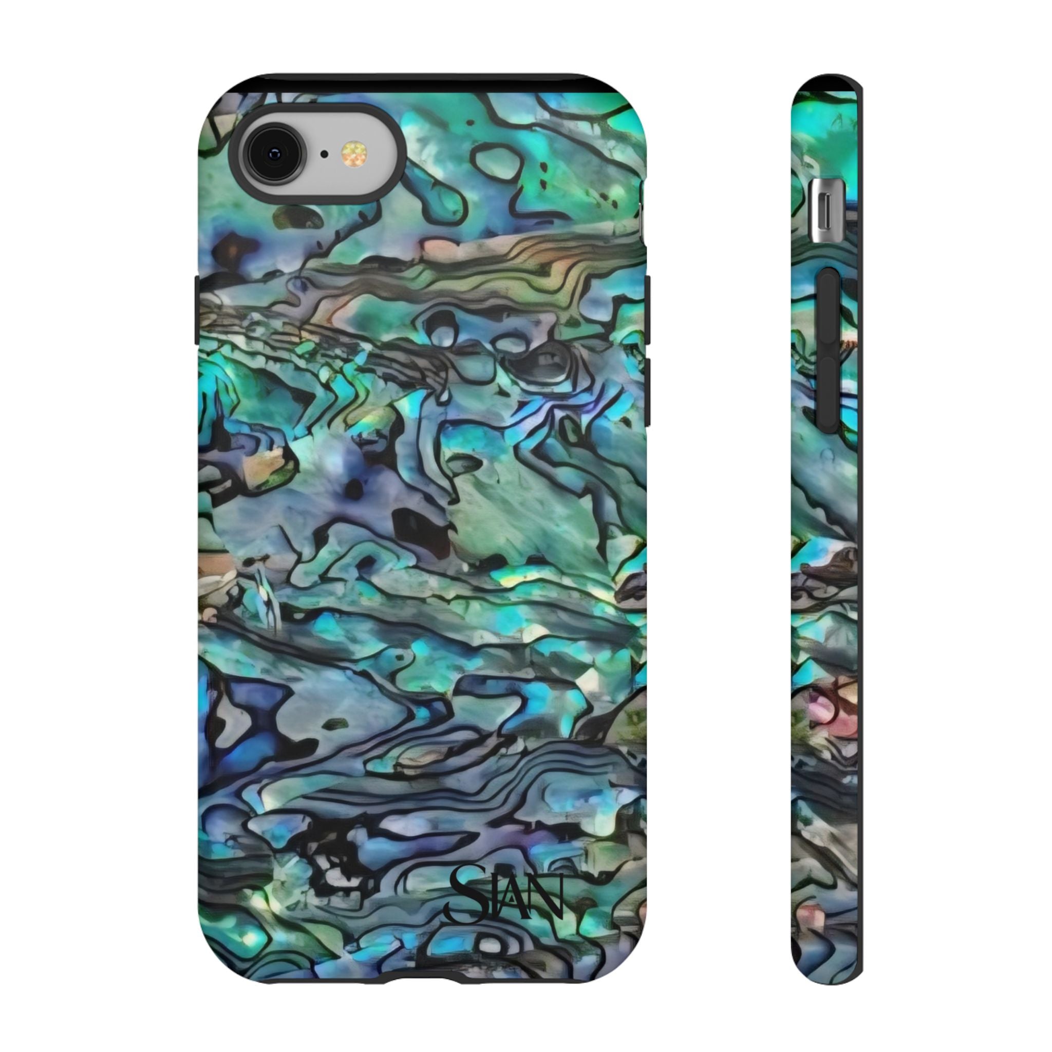 Abalone Shell Pattern Phone Case | Iridescent Ocean Swirl Protective Cover Printify