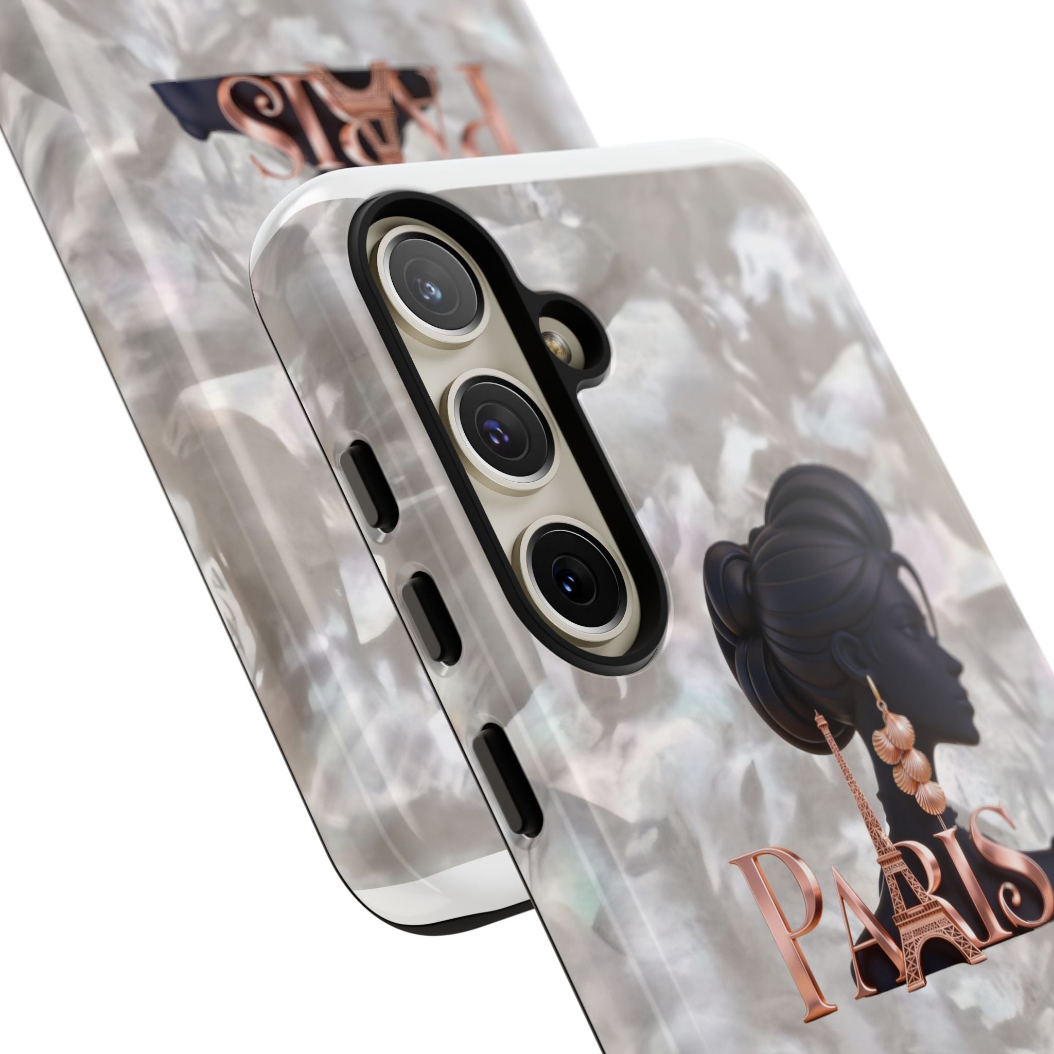 Paris Silhouette Pearl Phone Case — Tough Protective Smartphone Cover Printify