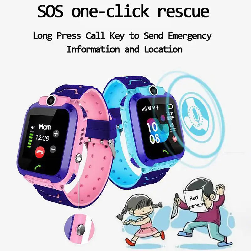 Kids Smart Watch SOS Waterproof Anrufort-Tracker