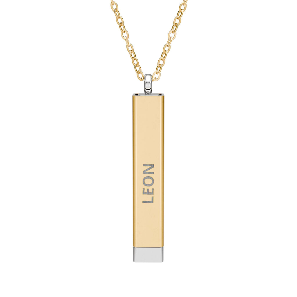 Necklace Personalized | Hidden Message Sliding Blank Bar Necklace (Engraving) Printify