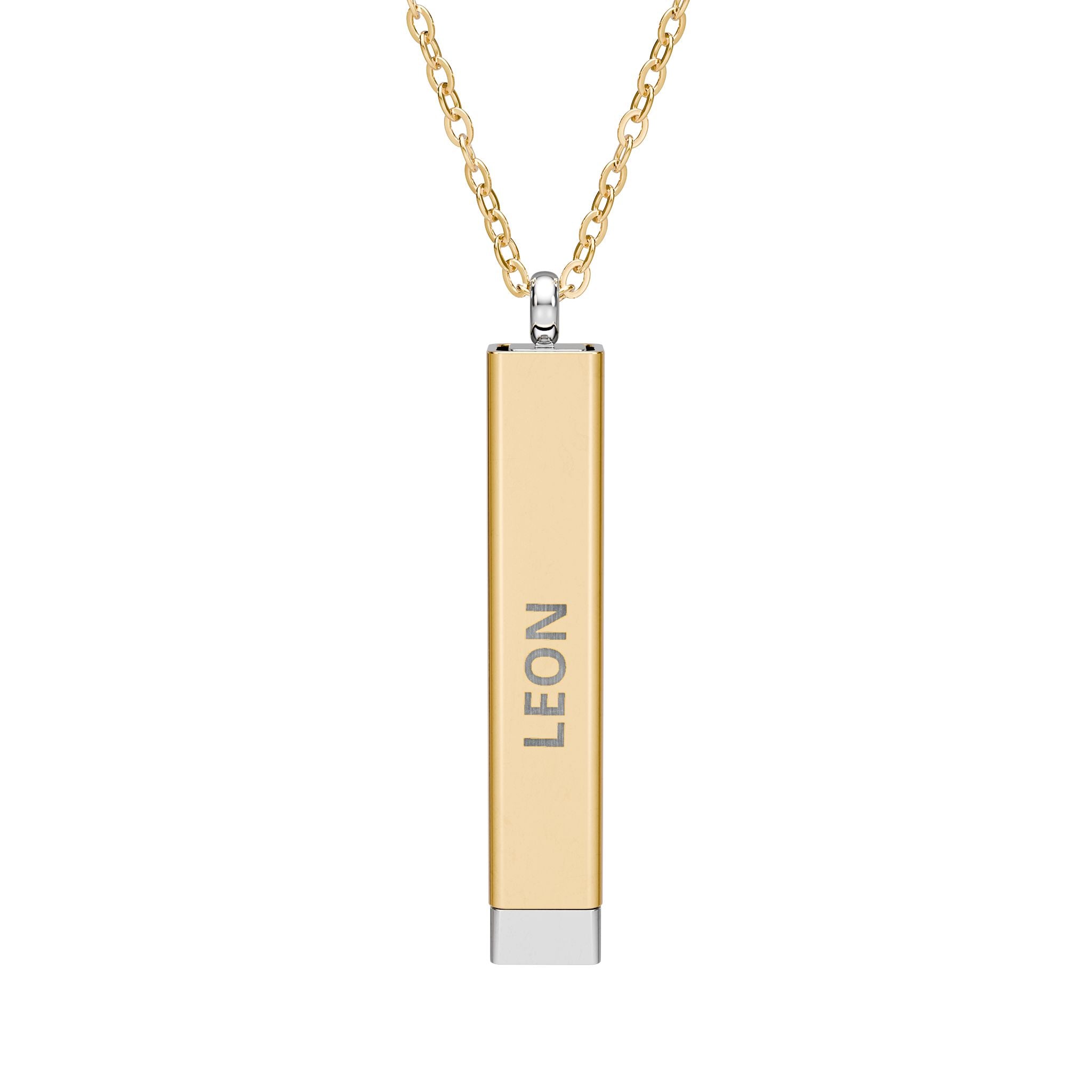 Necklace Personalized | Hidden Message Sliding Blank Bar Necklace (Engraving) Printify