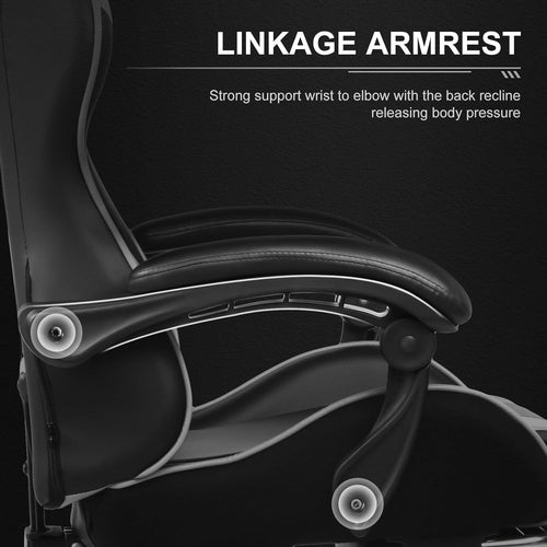 Gaming Chair, Computer Chair with Footrest and Lumbar Support, Height