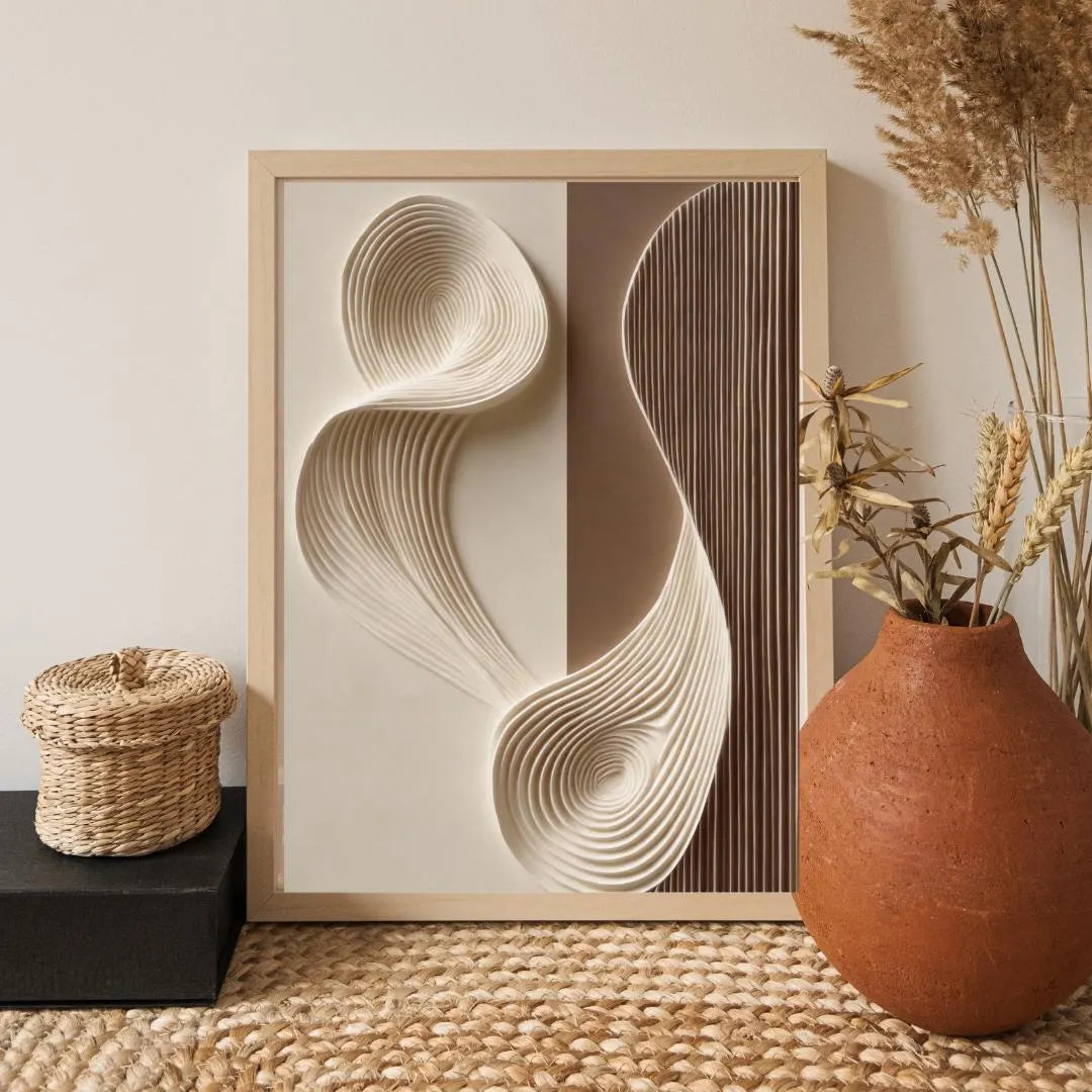 Abstract Beige Wall Art