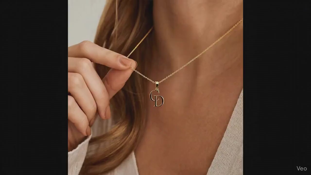 Custom interwoven double letter necklace